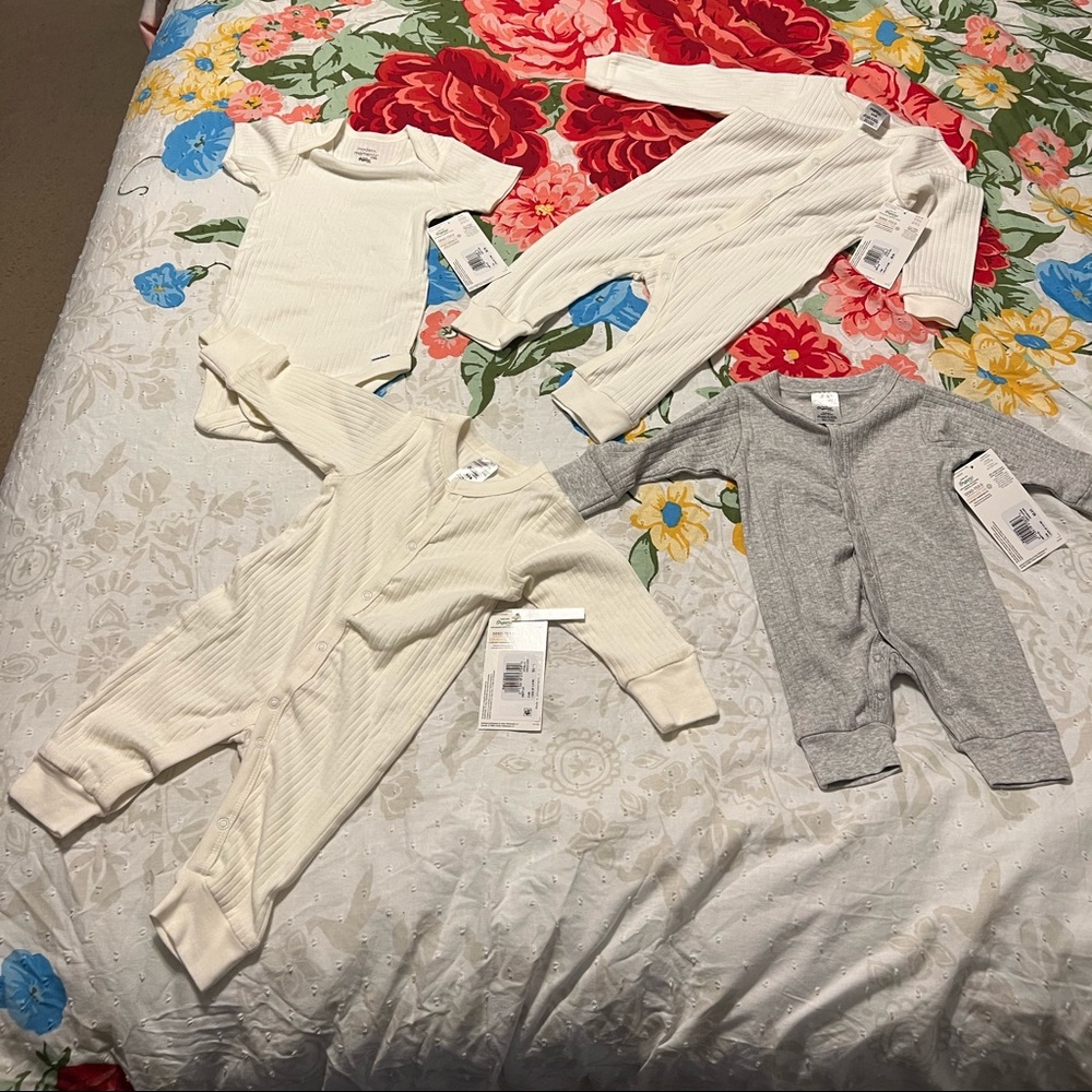 Neutral Colored Onesies Baby Clothes Bundle